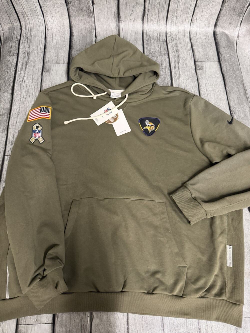 NWT Men’s Nike Minnesota Vikings Salute To Service Hoodie 4XL Olive Green XXXXL